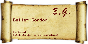 Beller Gordon névjegykártya